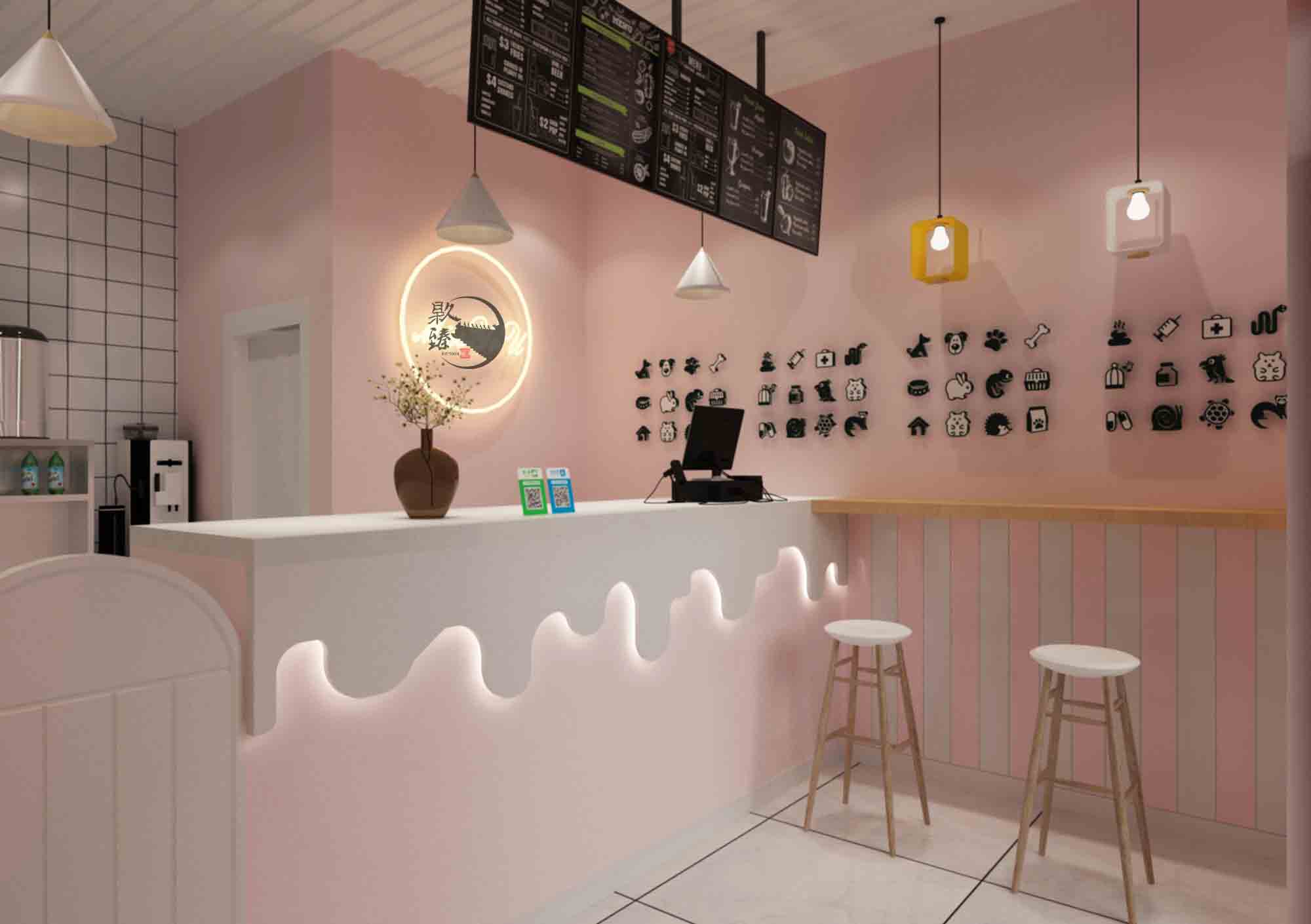 惠农甜心奶茶店设计|设计师所营造的气氛无不让人感觉舒适